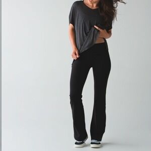 Lululemon Groove Pant III Flare Full-On Luon Low Rise Black Size 8